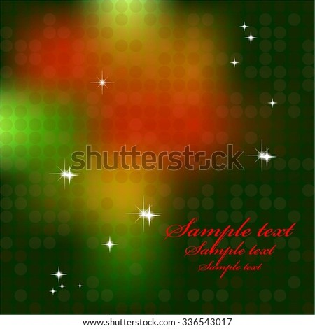 Vector illustration of Stars on a red green background.