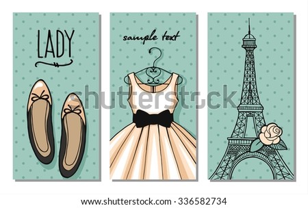 Paris fashion set. vector.