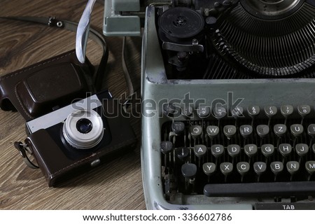 typewriter and camera retro