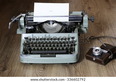 typewriter and camera retro