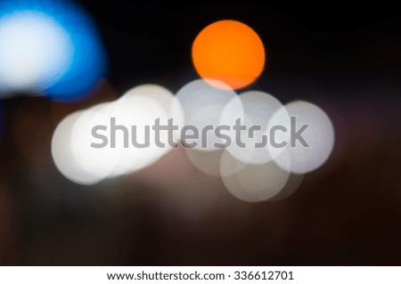 Blurred bokeh light in the night