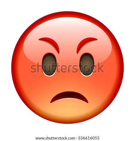 Angry emoticon. Isolated vector illustration on white background Royalty-Free Stock Photo #336616055
