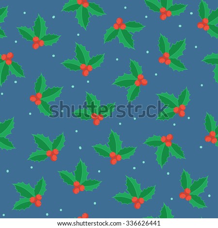 Christmas seamless pattern with poinsettia