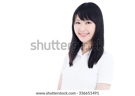 Young Asian woman isolated on white background