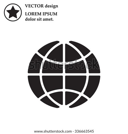 The globe icon. Globe symbol. Flat Vector illustration