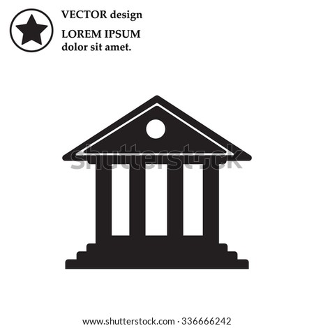 building with columns symbol vector illustration