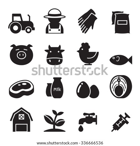 Animal Farm icons set