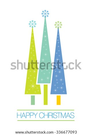 Three Abstact Christmas Trees with Happy Christamas Message EPS 10 Vector Royalty-Free Stock Photo #336677093