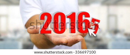 Man holding 2016 dices for the new year