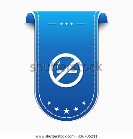 No Smoking Sign Blue Vector Icon Design