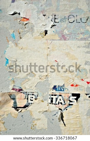 Creased crumpled paper texture background / Old grunge ripped torn collage posters