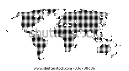 Business Travel Concept. World Map made of dots. Isolated on white background
