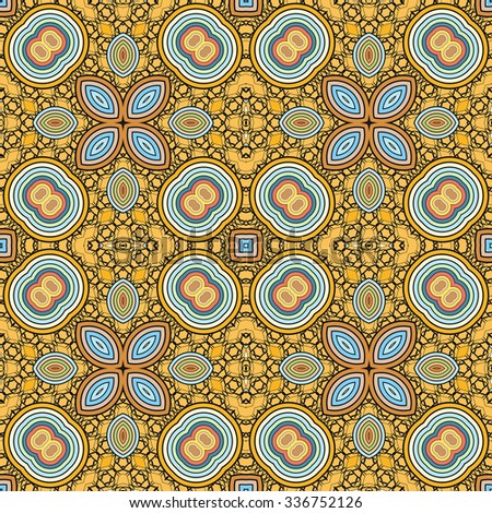 Vector seamless pattern, geometric ornament, tribal ethnic arabic indian motif. Hand drawn abstract sketchy background. Repeating fabric texture