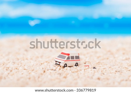 Sandy beach, ambulance