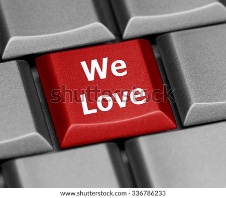 Computer key red - We Love