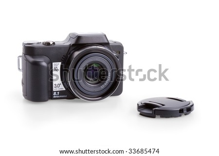 digital photo camera isolated on white background