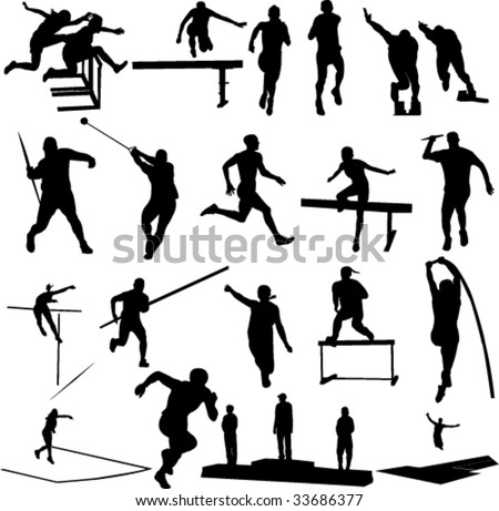 athletice silhouettes - vector