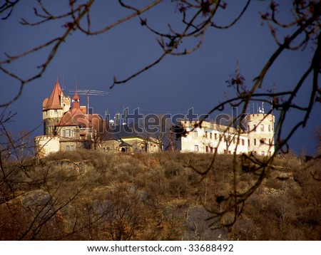 castle on the hill before storm