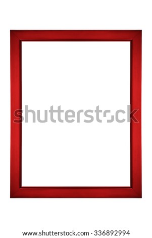 Red picture frame isolated on white