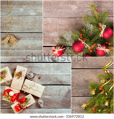 Collage of christmas decorations