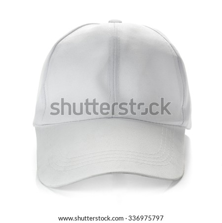 White baseball cap on white background