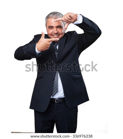 business man doing a frame gesture