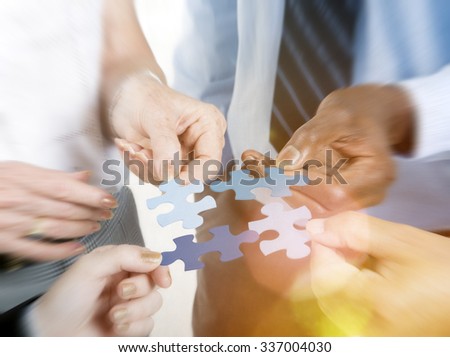 Business Connection Corporate Team Jigsaw Puzzle Concept Royalty-Free Stock Photo #337004030