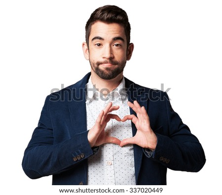 cool man doing a love sign
