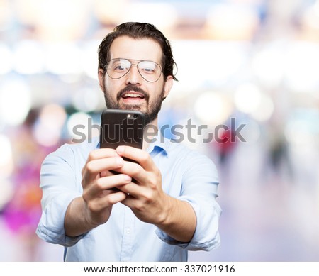 happy young man selfie