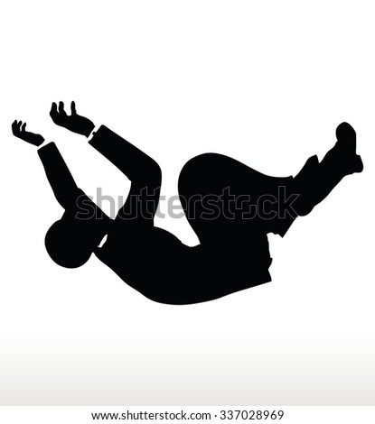 EPS 10 Vector illustration in silhouette of businessman falling
