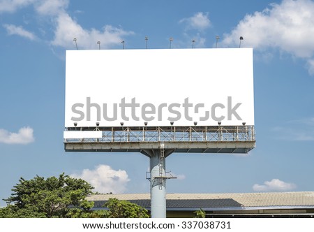Blank Billboard Template in Bangkok, Thailand with clipping path
