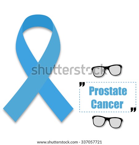 Blue ribbon illustration on the theme of  prostate cancer