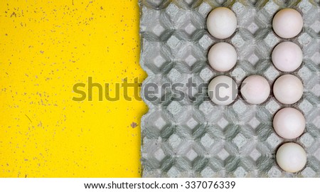 Set of number zero one two three four five six seven eight nine show by duck eggs in paper tray on wooden Background Ã?Â¢?Ã?Â¨ 