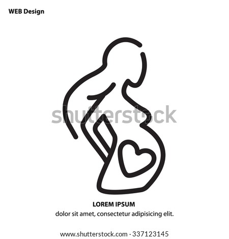 Web line icon - Pregnant woman