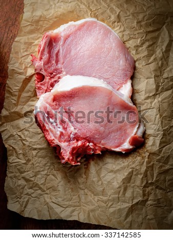 pork steak on brown paper