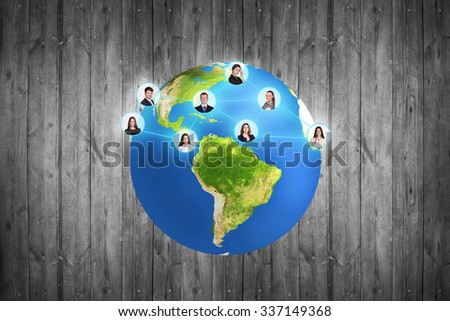 Colorful earth on the gray background. Elements of this image furnished by NASA