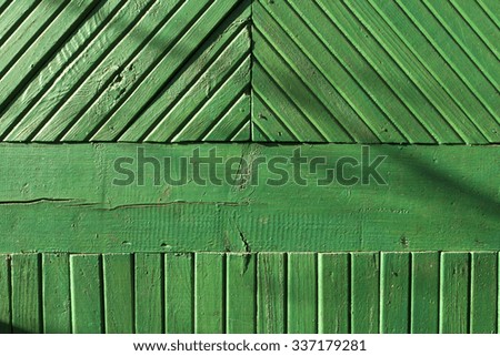 Green wood wall texture. Architectural background.