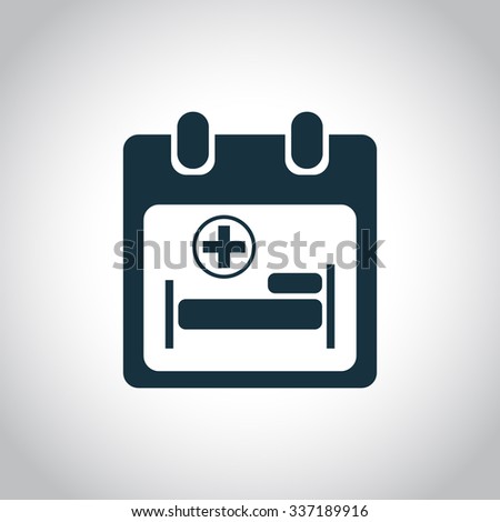Hospitalize calendar icon. Black simple image isolated on white background