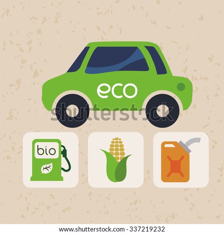 Go green concept with eco icons design, vector illustration 10 eps graphic