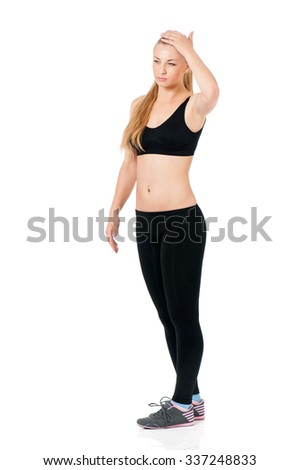 Full length portrait of fitness young woman