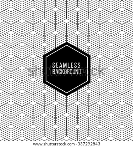 seamless abstract monochrome fashion black and white wallpaper or background with hipster label or badge for flyer poster logo or t-shirt apparel clothing print 
