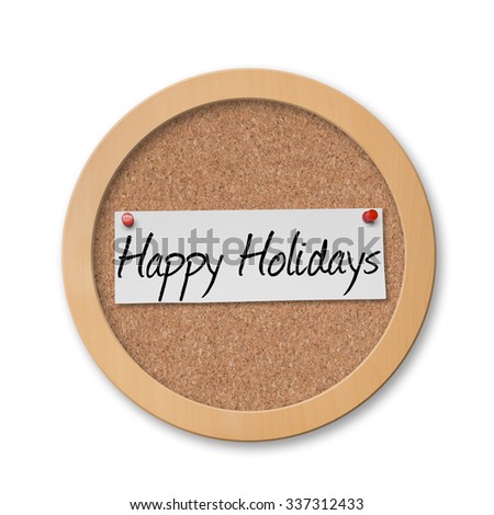 Happy Holidays text on bulletin board