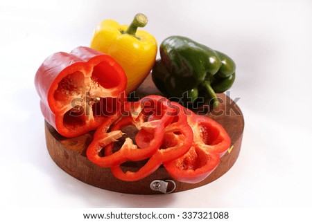 Fresh pepper slice isolated on white