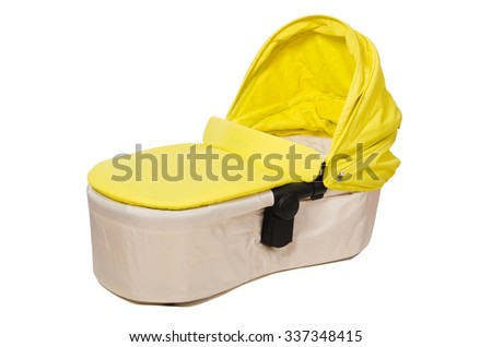 Baby carrycot isolated on white
