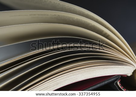 Close up at the pages of an open book