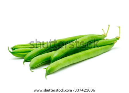 Green beans isolated on a white background Royalty-Free Stock Photo #337421036