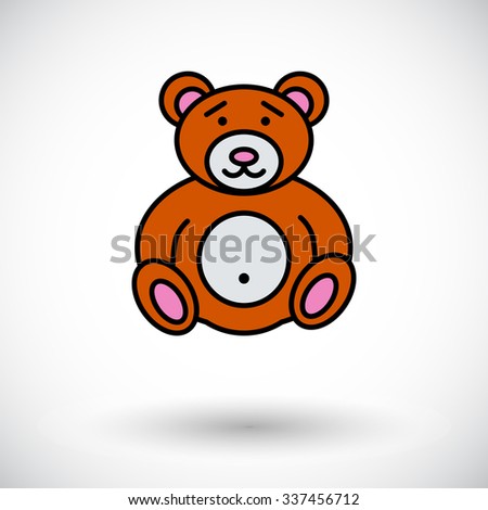 Bear toy icon. Flat related icon for web and mobile applications. It can be used as - logo, pictogram, icon, infographic element. Illustration. 