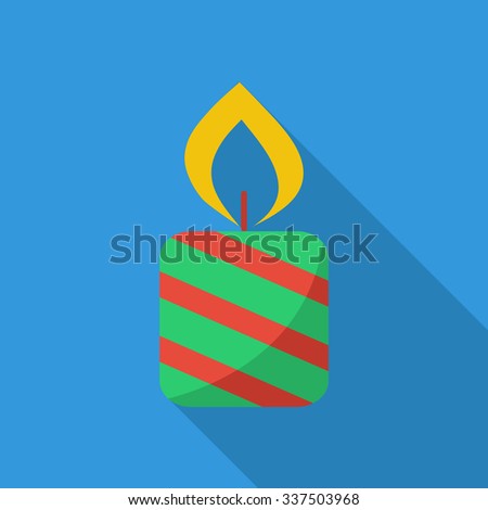 Candle icon. Flat vector related icon with long shadow for web and mobile applications. It can be used as - logo, pictogram, icon, infographic element. Vector Illustration.