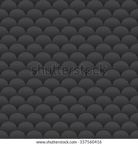 Pattern fish scales - vector abstract texture in black color.