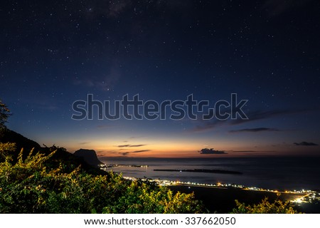 Sunset on the island of Mauritius